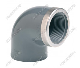 Угол 90° c металлическим кольцом EFFAST d40x1-1/4 Угол 90° c металлическим кольцом EFFAST d40x1-1/4