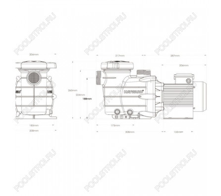 Насос Hayward PL 81004 (220В, 10.8м³/ч, 0.5лс)
